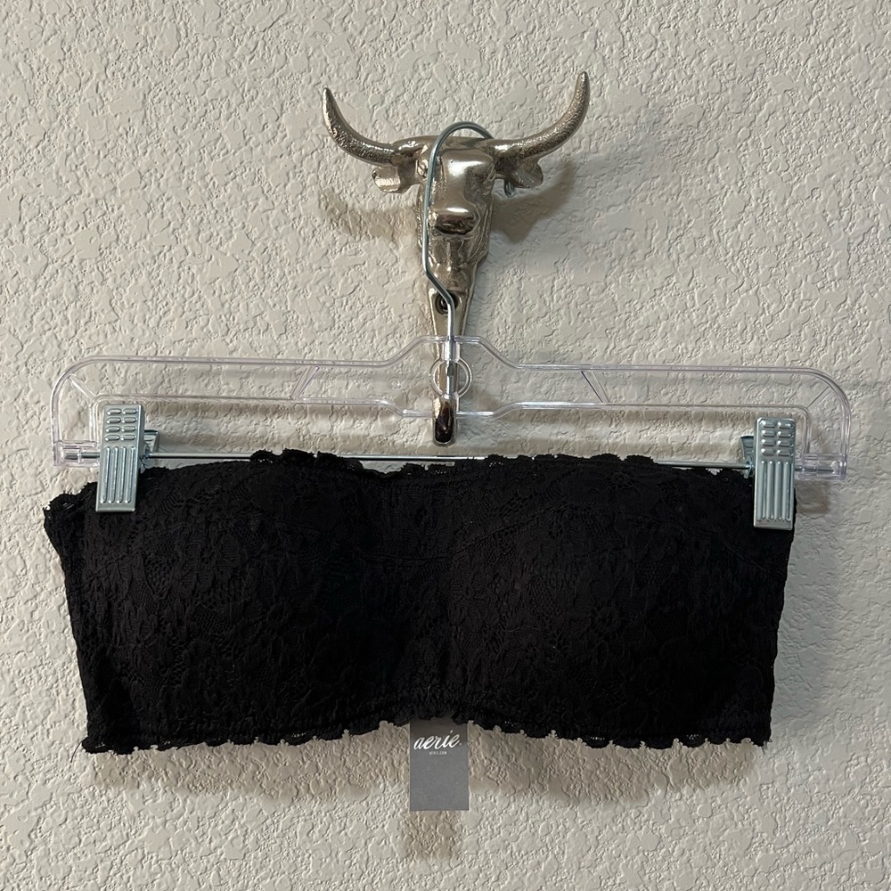 ❌SOLD❌NWT Aerie Black Lace Bandeau (S) - Picture 1 of 6